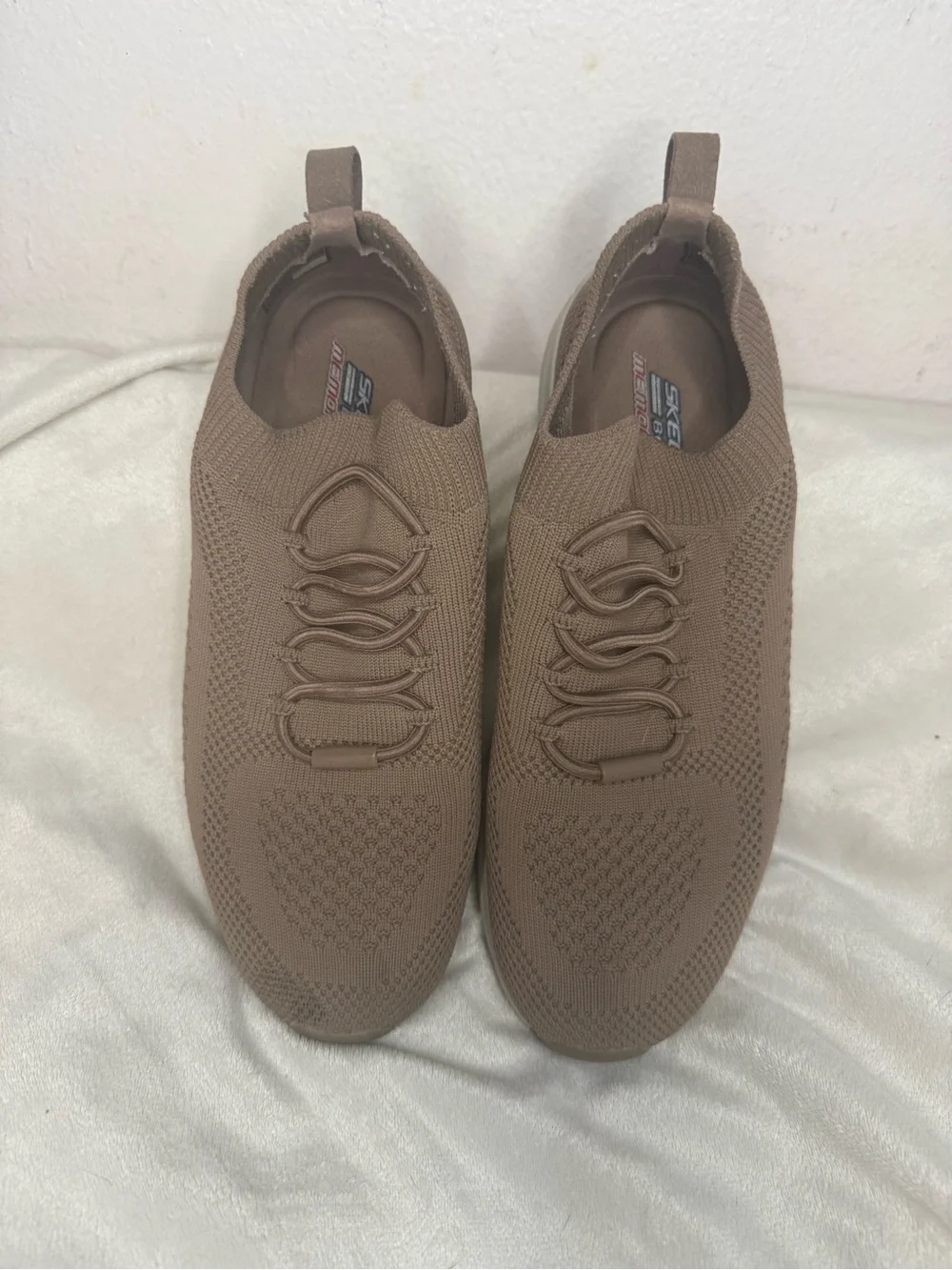 Skechers Women’s Slip-On Knit Sneakers in Brown